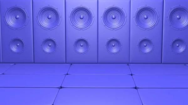 Blue Tiles Speakers Illustration — Stock Photo, Image