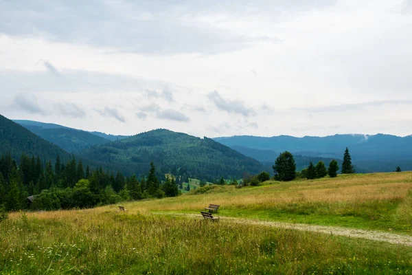 Vistas Las Montañas Desde Entrada Glade Hadas Borsec Rumania — Foto de Stock