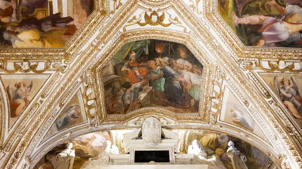 Andrew Katedrali Nin Tavanında Dini Resim Amalfi Sahili Talya — Stok fotoğraf