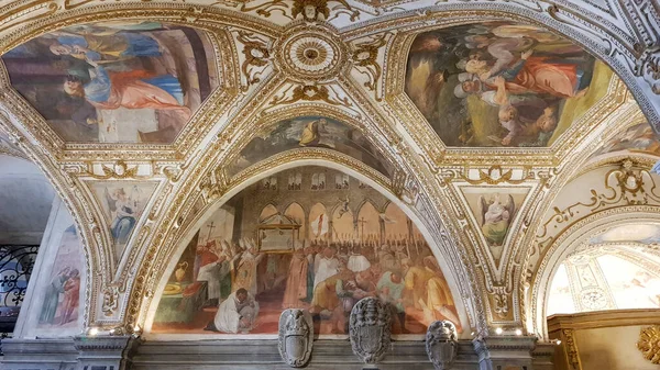 Religieus Schilderij Aan Het Plafond Van Andreas Kathedraal Amalfikust Italië — Stockfoto