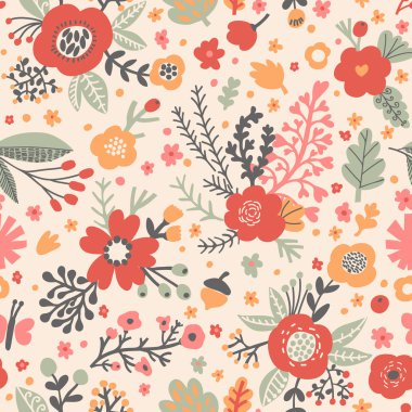 haşhaş çiçekleri seamless modeli