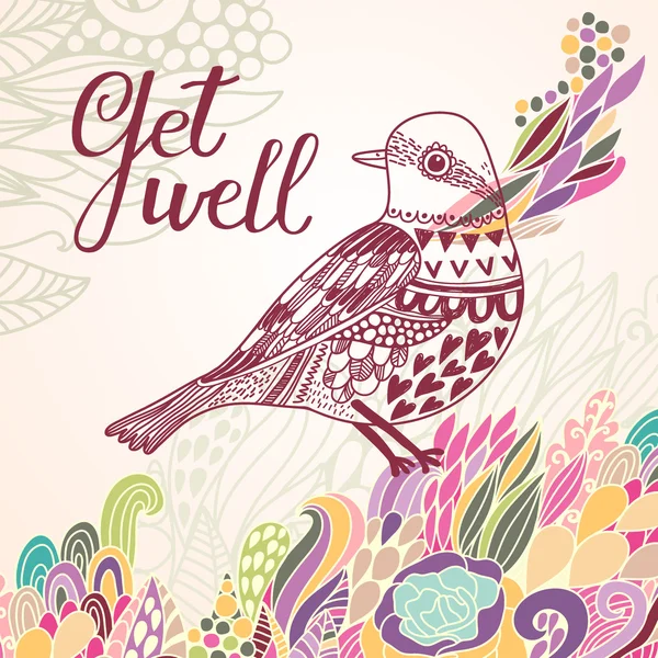 Get well concept card — Stock Vector