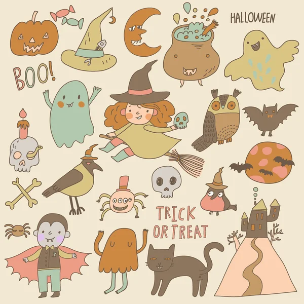 Cartoon Halloween pattern — Stock Vector