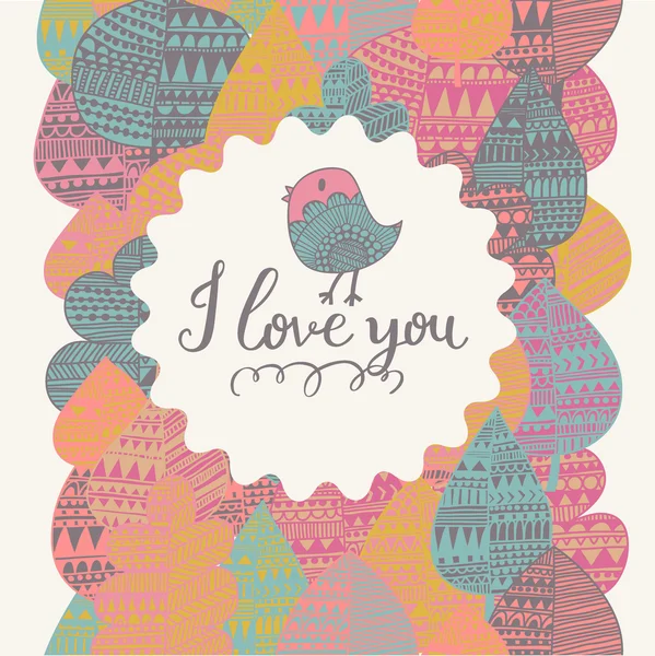 I love you romantic card — Stock Vector