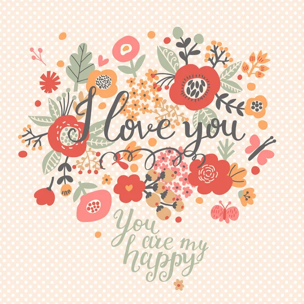 I love you romantic card — Stock Illustration I love you romantic card Vector Graphics
