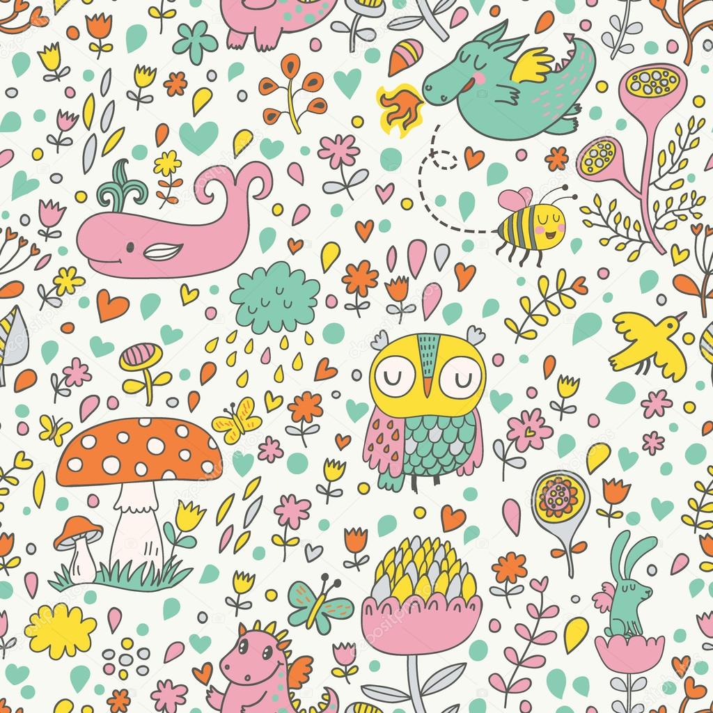 Cartoon background in bright colors