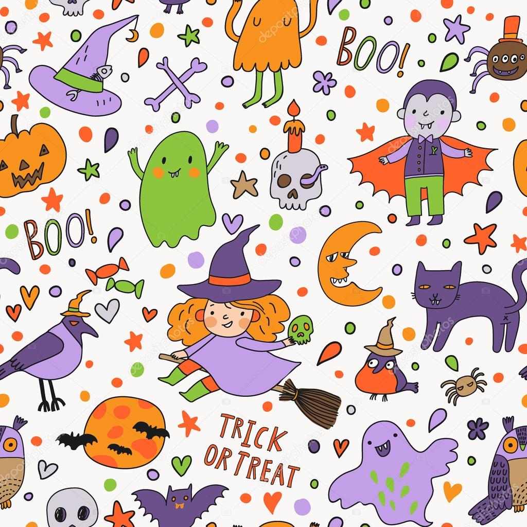 Halloween Seamless Cartoon Pattern Stock Vector C Smilewithjul 75027331 ✓ free for commercial use ✓ high quality images. https depositphotos com 75027331 stock illustration halloween seamless cartoon pattern html