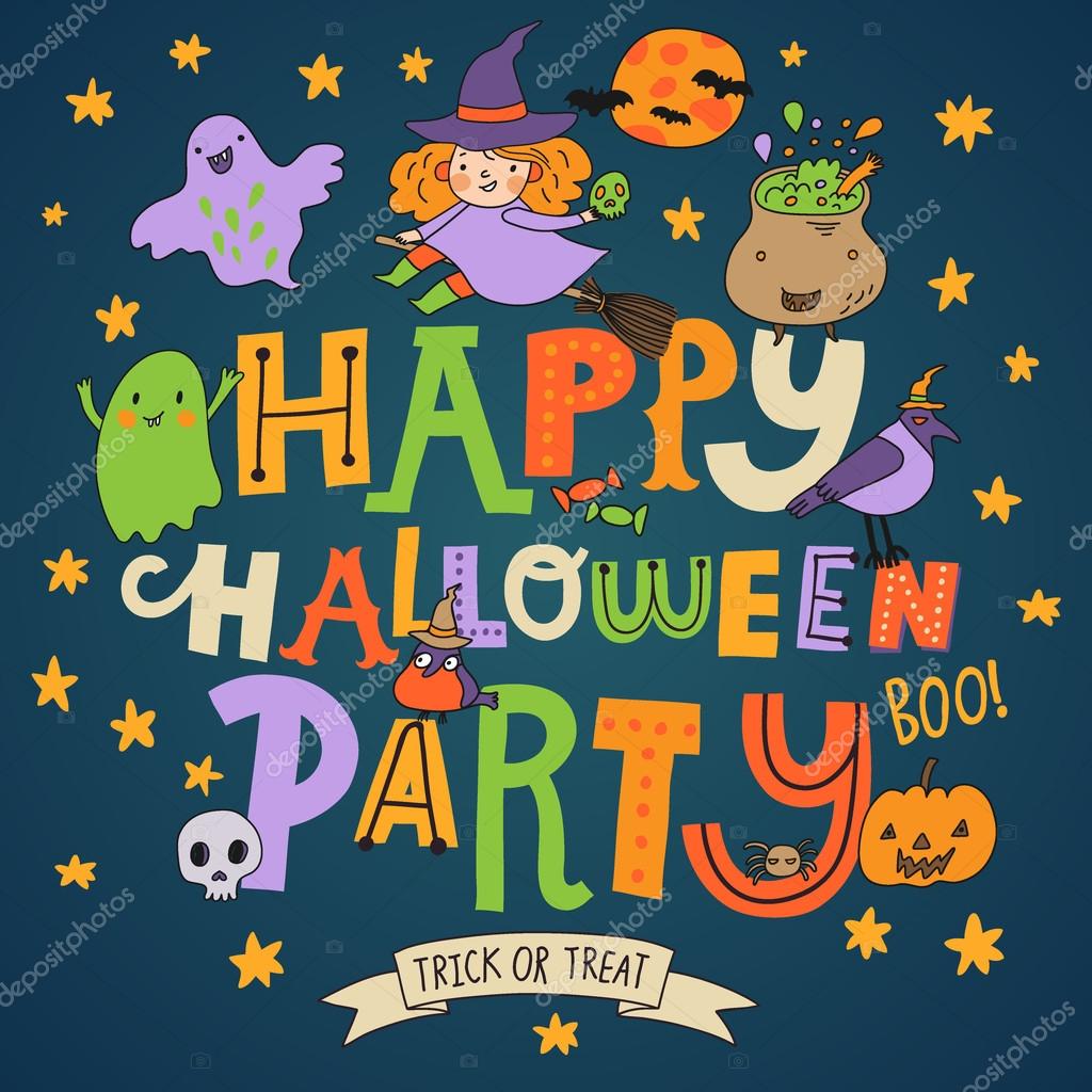Happy Halloween party cartoon card Stock Vector Image by ©smilewithjul #75027459 Happy Halloween party cartoon card Stock Vector Image by ©smilewithjul #75027459