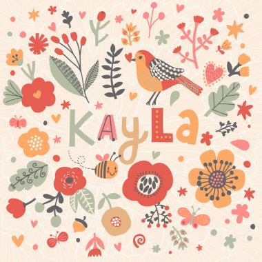 güzel çiçek kartı adı Kayla ile