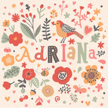 adı Adriana ile çiçek kartı