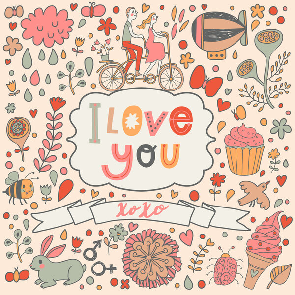 I love you romantic card