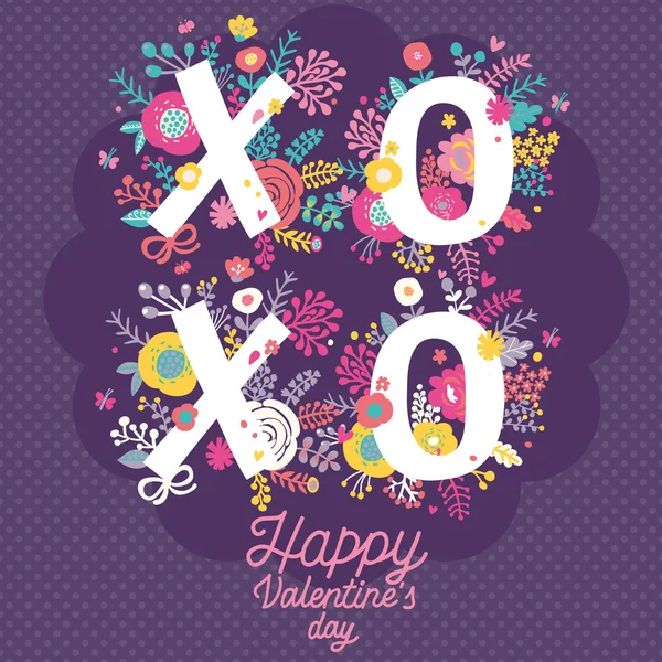Bright Happy Valentines Day card — стоковый вектор