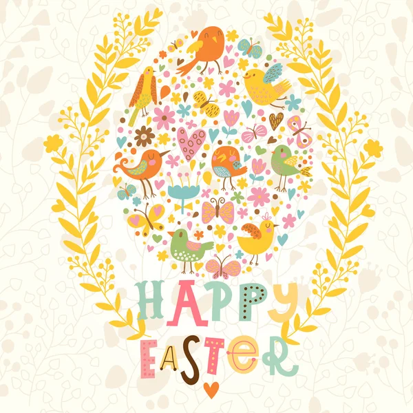 Sweet Happy Easter card — Stockvector
