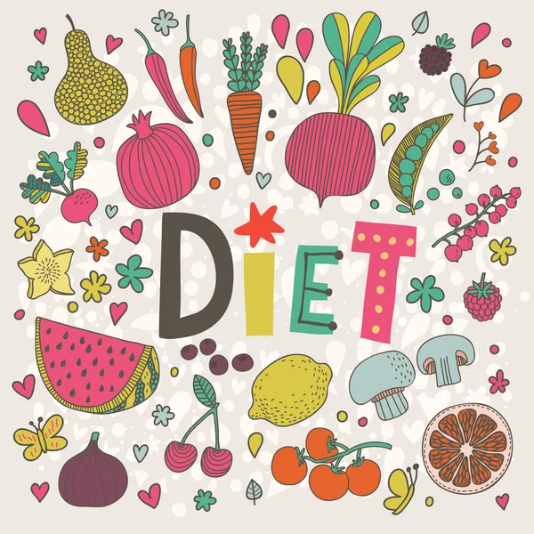 Lovely diet vegan concept — Stock Illustration Lovely diet vegan concept Stock Illustration