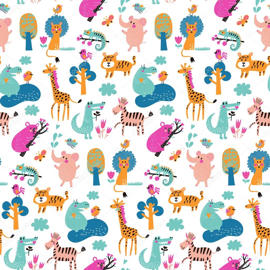 cartoon pattern with  animals