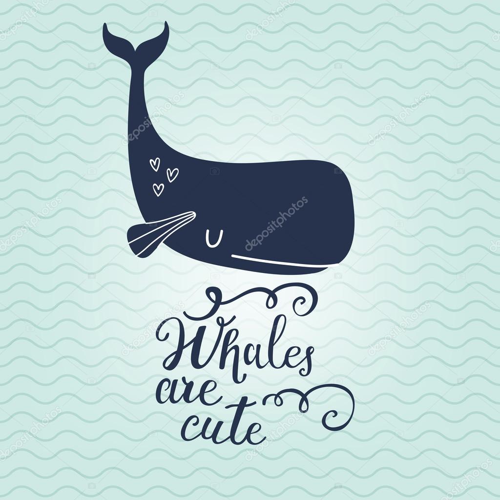 cute cartoon whale card