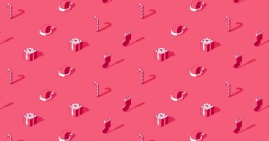 Kırmızı ve beyaz Noel temalı döngü canlandırma arkaplanı