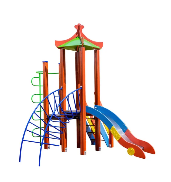 Jungle gym with slide for playground isolated on white background