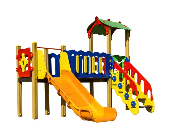 Corrediça Colorida Para Playground Isolado Sobre Fundo Branco — Fotografia de Stock
