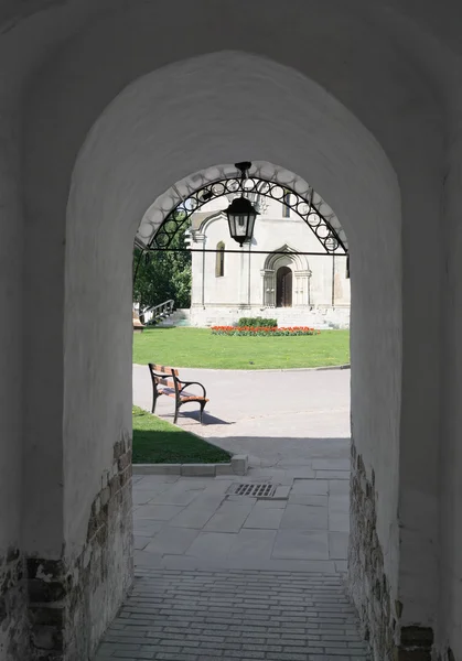 Monastery through archway — Stock Photo, Image