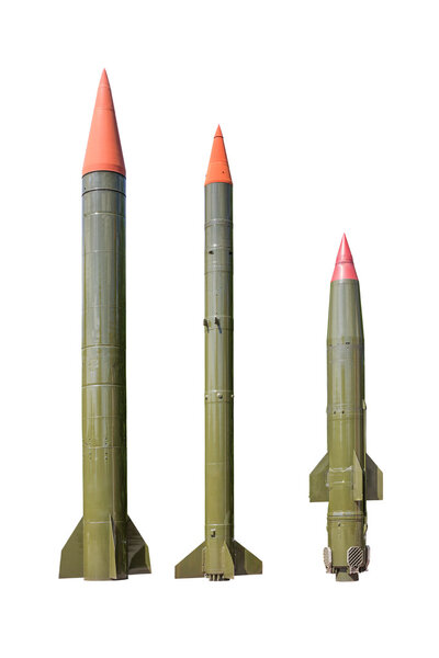 Missiles on white background