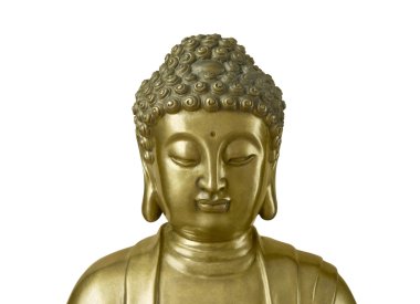 beyaz zemin üzerine altın buddha