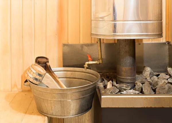 Sauna tilbehør i dampbad - Stock-foto