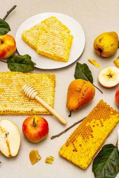 Rosh Hashanah Conceito Celebração Com Símbolos Tradicionais Férias Ano Novo — Fotografia de Stock