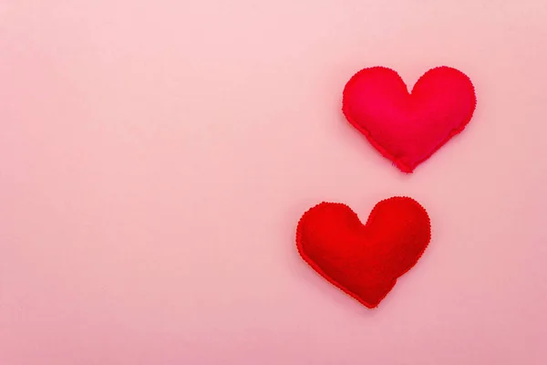 Valentine Day Wedding Romantic Concept Pink Red Hearts Pink Background — Φωτογραφία Αρχείου