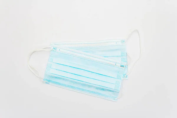 Chirurgische Schutzmasken Isoliert Auf Weißem Hintergrund Medizinprodukte Für Die Körperpflege — Stockfoto