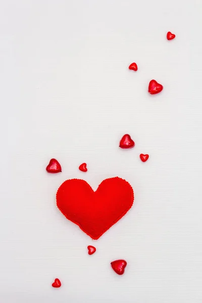 Red Hearts Isolated White Background Valentine Day Wedding Romantic Concept — Fotografia de Stock