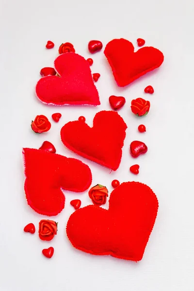 Red Hearts Isolated White Background Valentine Day Wedding Romantic Concept — Φωτογραφία Αρχείου