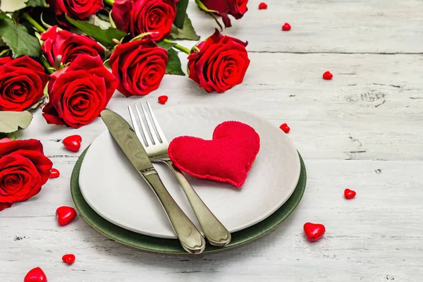 Романтический Ужин Love Concept Valentine Mother Day Wedding Cutlery Аромат — стоковое фото