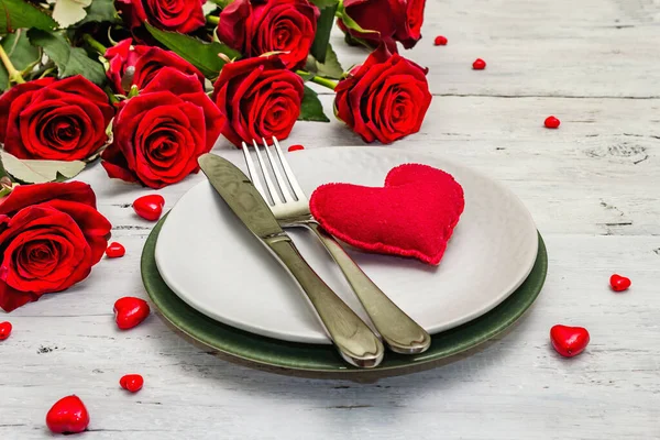 Романтический Ужин Love Concept Valentine Mother Day Wedding Cutlery Аромат — стоковое фото