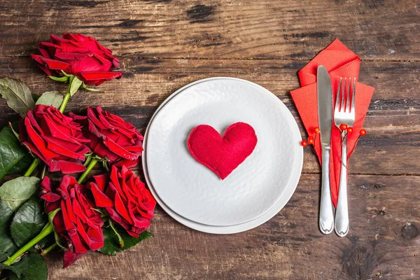 Романтический Ужин Love Concept Valentine Mother Day Wedding Cutlery Букет — стоковое фото