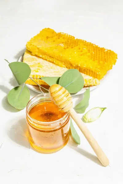 Méhsejt Méz Méhviasz Természetes Organikus Méhészeti Termékek Egészséges Gyönyörű Életmód — Stock Fotó