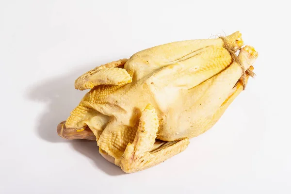 Pollo Corral Crianza Libre Entero Aislado Sobre Fondo Blanco Alimento —  Fotos de Stock