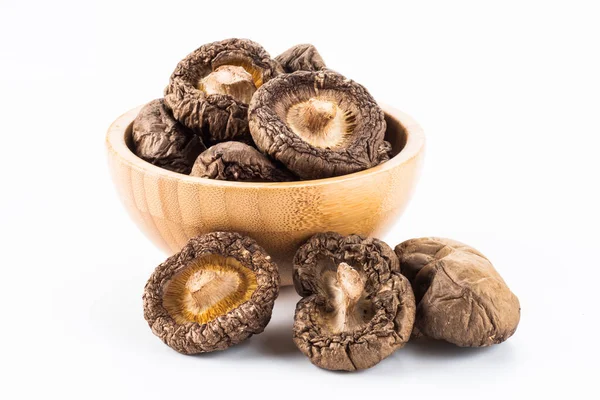 Close Dried Shiitake Mushrooms Isolated White Background — Stock Photo, Image