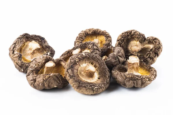 Dry Shiitake Mushrooms Isolated White Background — Stock Photo, Image