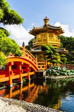 Nan Lian Garden, Hong Kong 'daki Golden Pavilion Tapınağı. Burası Diamond Hill, Kowloon, Hong Kong' da bulunan bir kamu parkı.