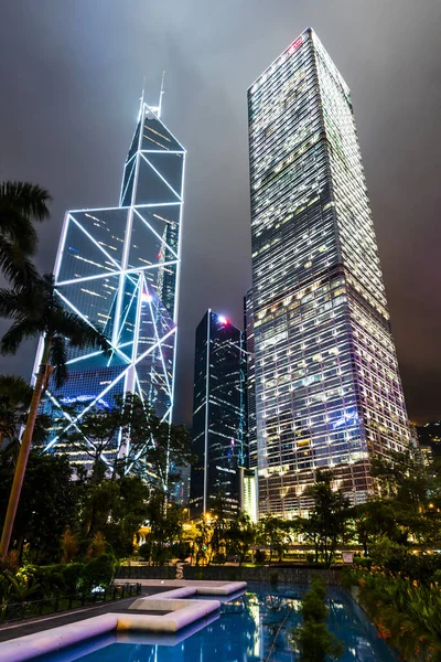 Laag Zicht Moderne Kantoorgebouwen Central Hong Kong Bank Van China — Stockfoto