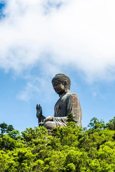 Tian Tan Buddha Estátua Buda Gigante Mosteiro Lin Ngong Ping — Fotografia de Stock
