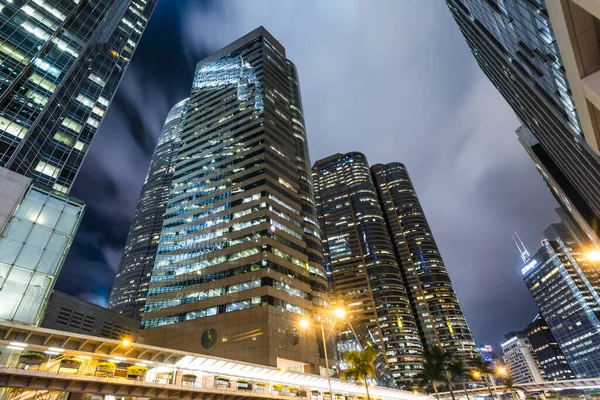 Nachtansicht Von Hong Kong Central Modernen Geschäftsgebäuden Hongkong Asien — Stockfoto