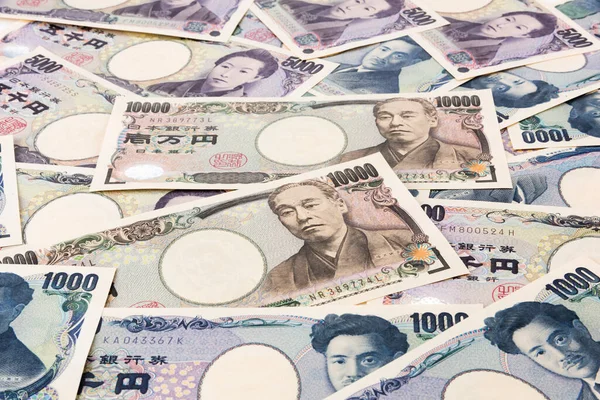 Close Japanese Currency Yen Banknotes — Stock Photo, Image