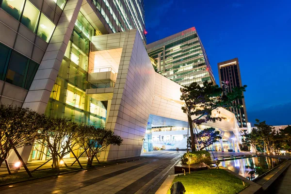 Vista Noturna Edifício Moderno Metrópole Nangang Software Park Area Taipei — Fotografia de Stock