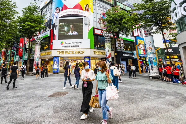 Tayvan Popüler Bir Bölgesi Olan Wanhua Bölgesi Ndeki Ximending Sokak — Stok fotoğraf