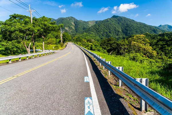 View of Yuchang Road in Hualien, Taiwan. The most beautiful Road in eastern Taiwan. east coast national scenic area in Taiwan.