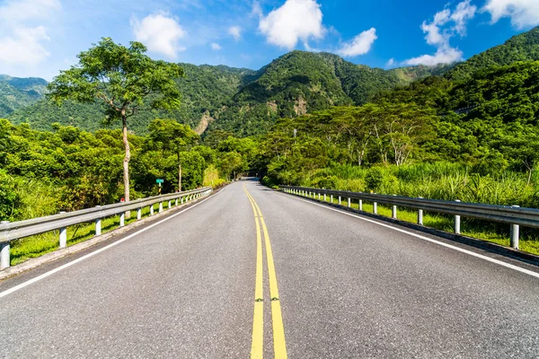 View of Yuchang Road in Hualien, Taiwan. The most beautiful Road in eastern Taiwan. east coast national scenic area in Taiwan.