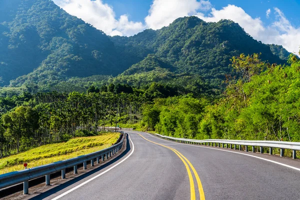 Hualien, Tayvan 'daki Yuchang Yolu manzarası. Doğu Tayvan 'daki en güzel yol. Tayvan 'ın doğu sahili ulusal manzarası.
