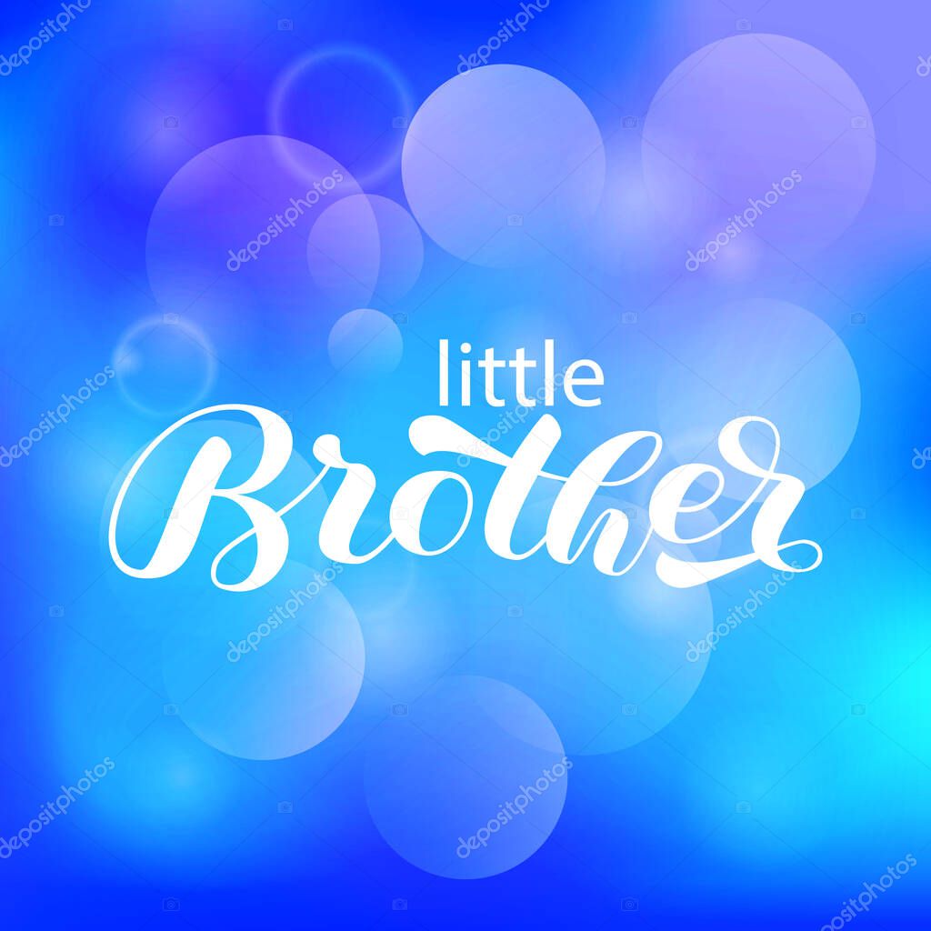 Little Brother brush  lettering. Word for banner or poster. Vector stock illustration